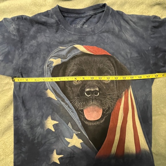 The Mountain Kids Tie Dye Black Labrador American Flag T Shirt XL - Picture 4 of 6